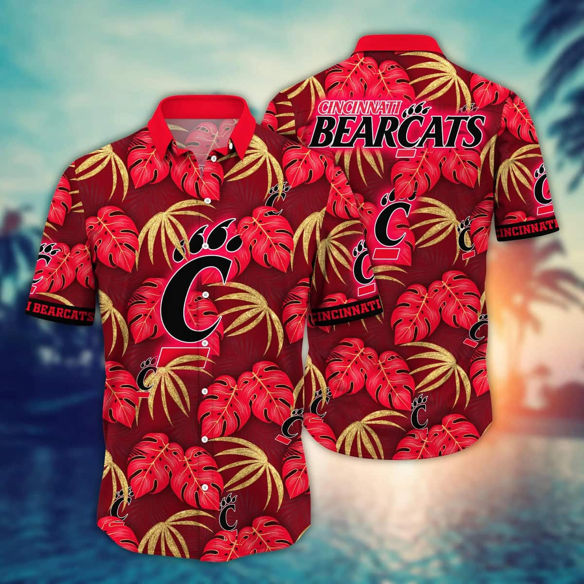 NCAA Cincinnati Bearcats Hawaiian Shirt Palm Leaves Gift For Cool Dad