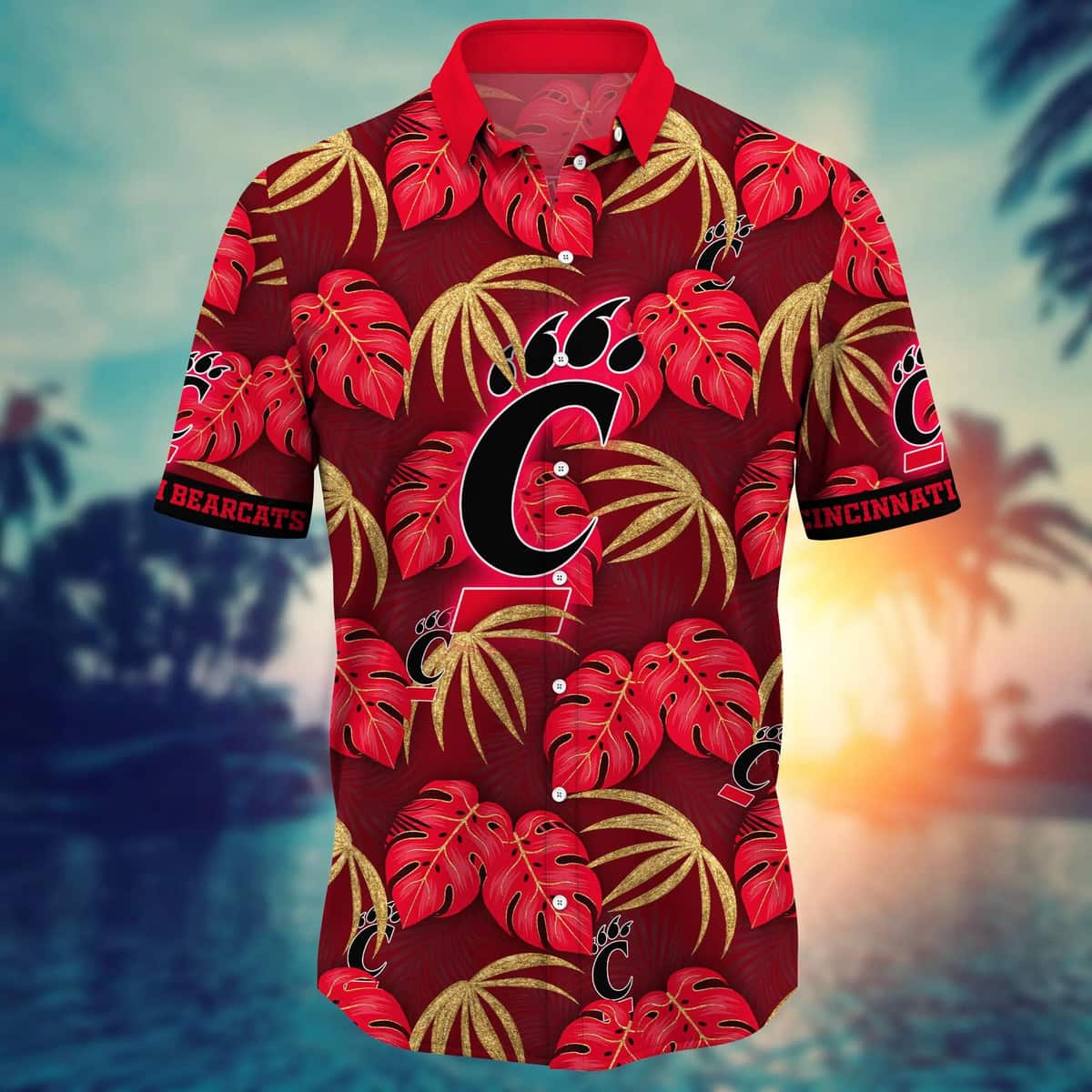 NCAA Cincinnati Bearcats Hawaiian Shirt Palm Leaves Gift For Cool Dad NCAA Cincinnati Bearcats Hawaiian Shirt Palm Leaves Gift For Cool Dad