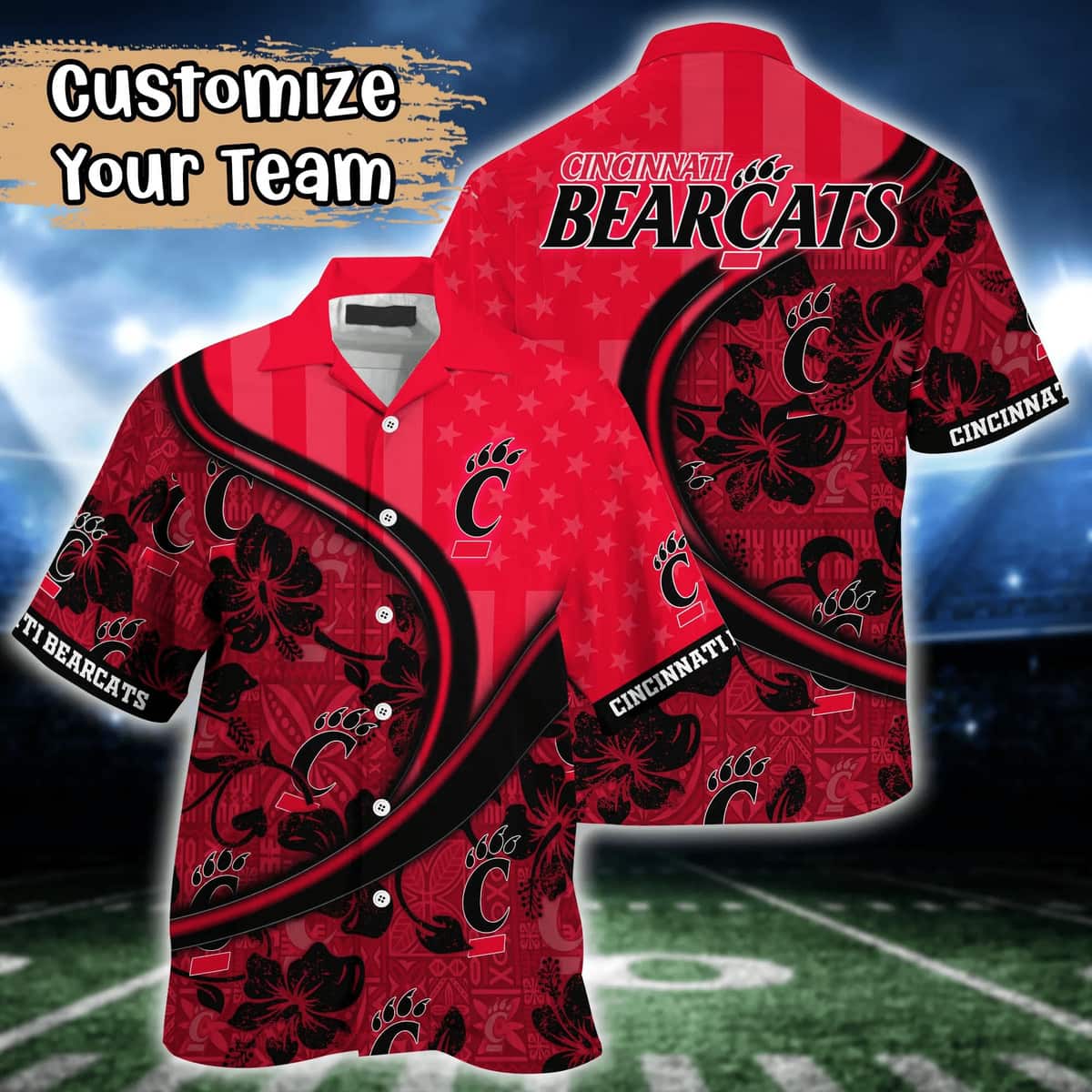 NCAA Cincinnati Bearcats Hawaiian Shirt Custom Name Trendy Summer Gift For Cool Dad