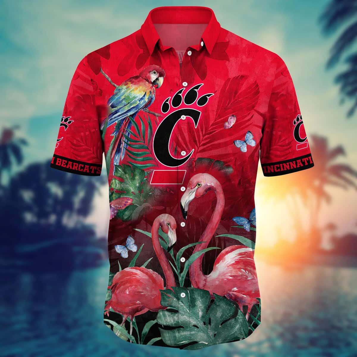 Red Aloha NCAA Cincinnati Bearcats Hawaiian Shirt Pink Flamingo Gift For Family Red Aloha NCAA Cincinnati Bearcats Hawaiian Shirt Pink Flamingo Gift For Family
