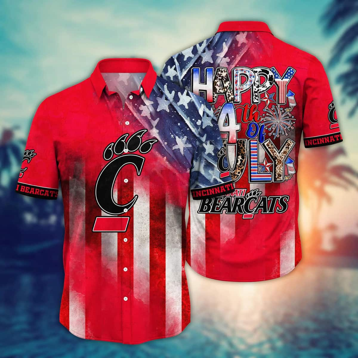 NCAA Cincinnati Bearcats Hawaiian Shirt Happy 4th Of July Gift For Family