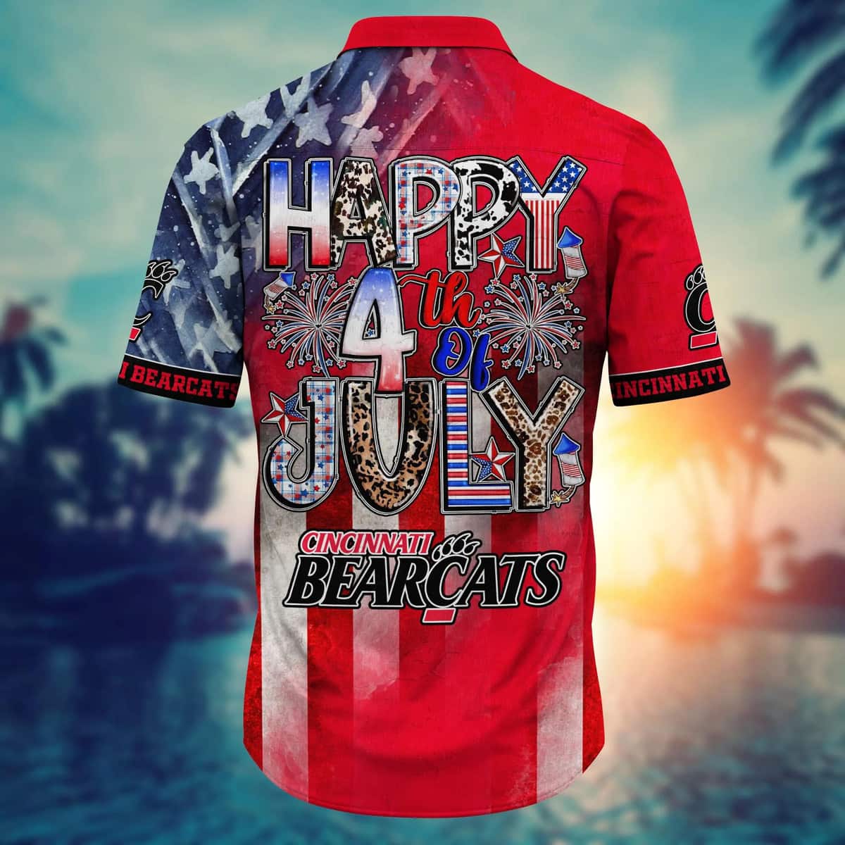 NCAA Cincinnati Bearcats Hawaiian Shirt Happy 4th Of July Gift For Family NCAA Cincinnati Bearcats Hawaiian Shirt Happy 4th Of July Gift For Family