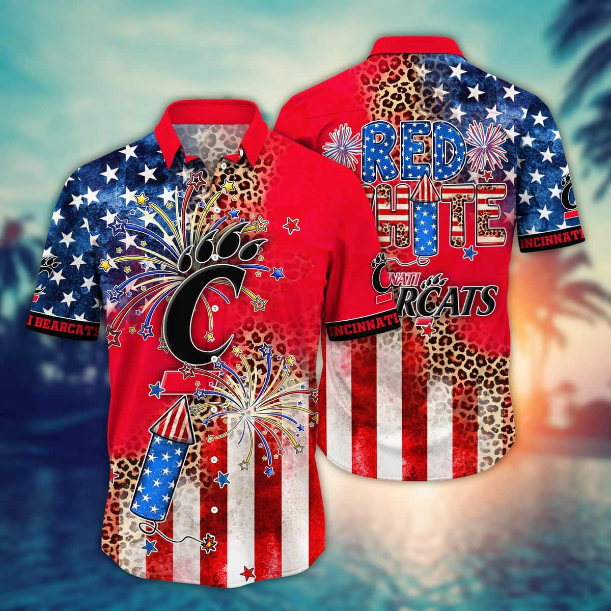 NCAA Cincinnati Bearcats Hawaiian Shirt Fireworks Independence Day Gift For Cool Friends