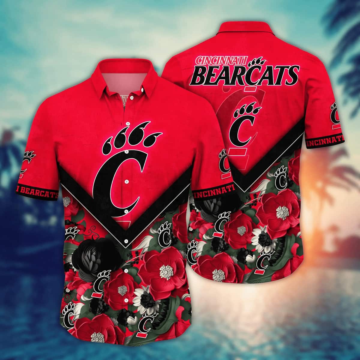 Red Aloha NCAA Cincinnati Bearcats Hawaiian Shirt Gift For Beach Holiday