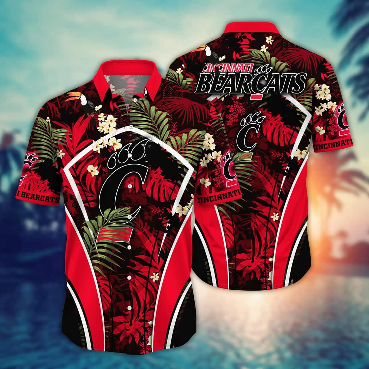 Stylish Aloha NCAA Cincinnati Bearcats Hawaiian Shirt Palm Forest Gift For Hunters