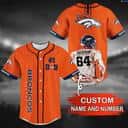 Customize NFL Denver Broncos Baseball Jersey Gift For Football Players Customize NFL Denver Broncos Baseball Jersey Gift For Football Players