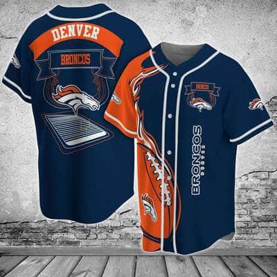 Basic NFL Denver Broncos Baseball Jersey Gift For Sporty Boyfriend Basic NFL Denver Broncos Baseball Jersey Gift For Sporty Boyfriend