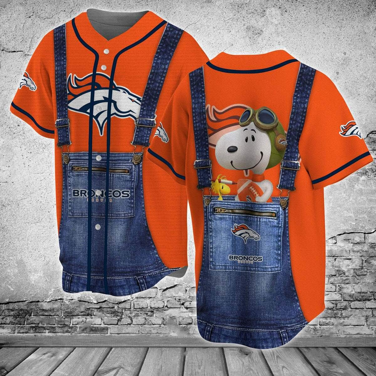 Stylish NFL Denver Broncos Baseball Jersey Snoopy Pilot Gift For Best Friend