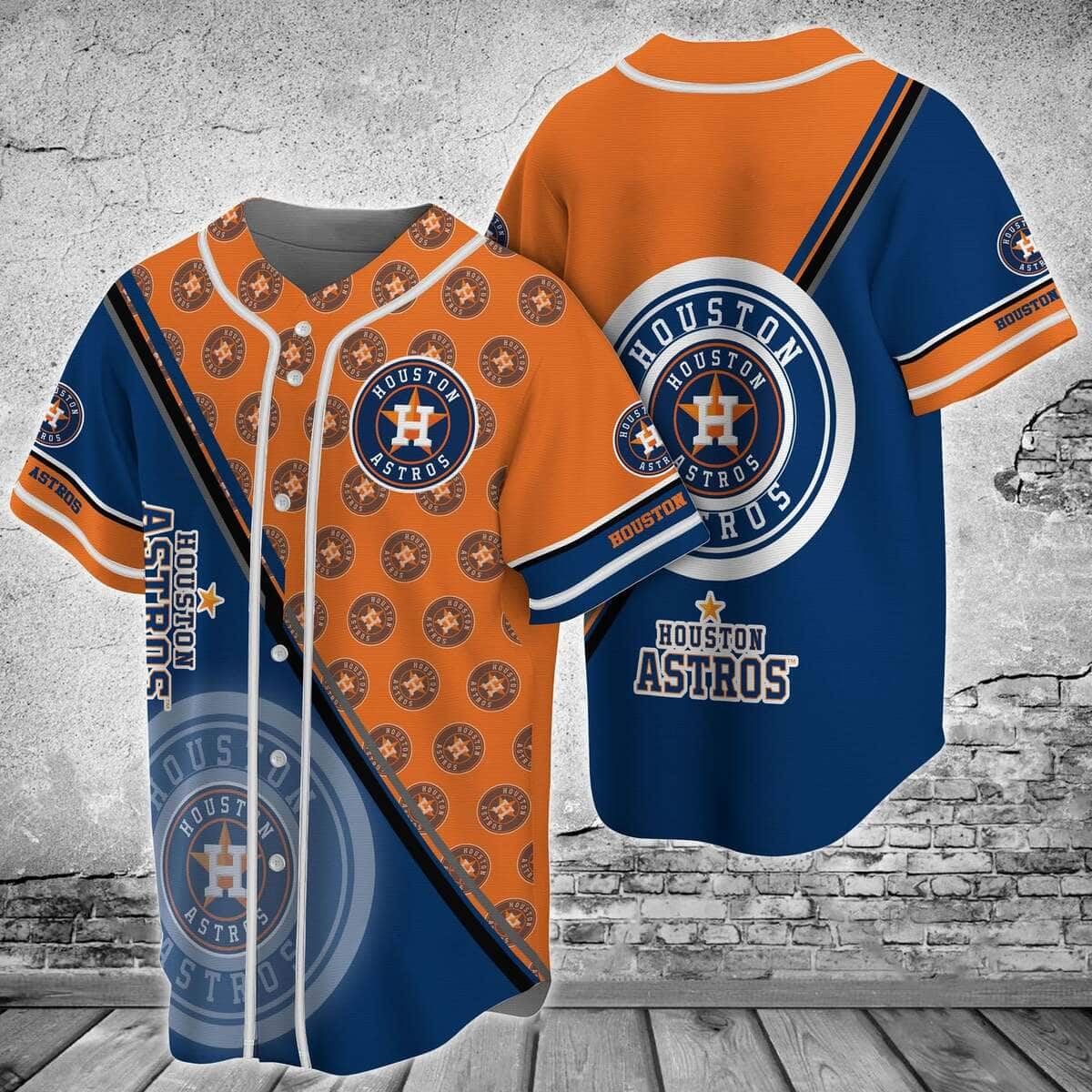 Orange And Navi MLB Houston Astros Baseball Jersey Gift For Dad Orange And Navi MLB Houston Astros Baseball Jersey Gift For Dad