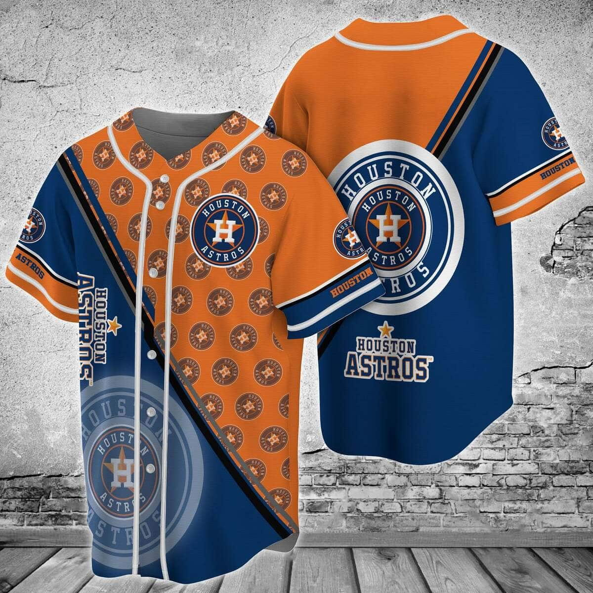 Orange And Navi MLB Houston Astros Baseball Jersey Gift For Dad