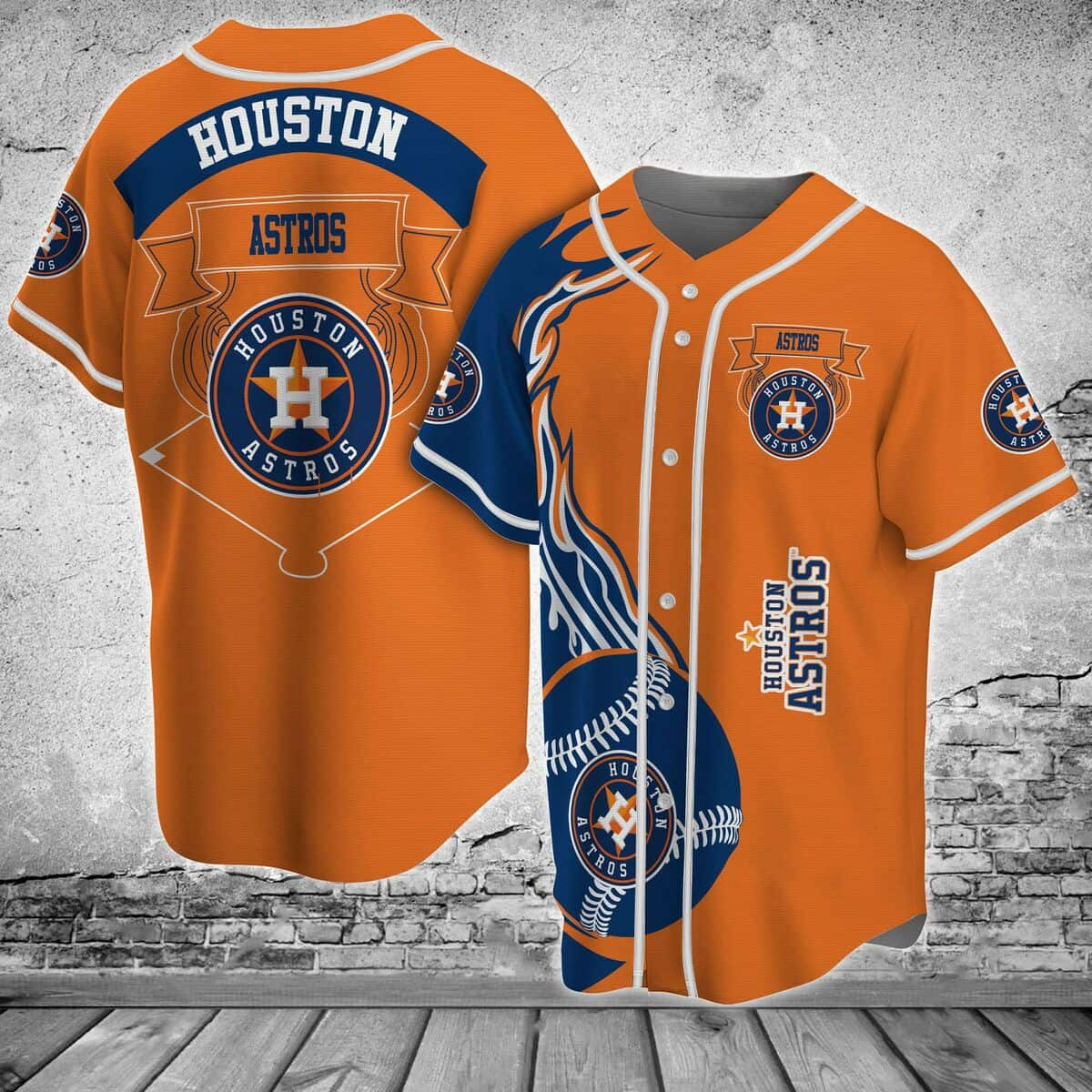 Orange MLB Houston Astros Baseball Jersey Gift For Dad From Daughter