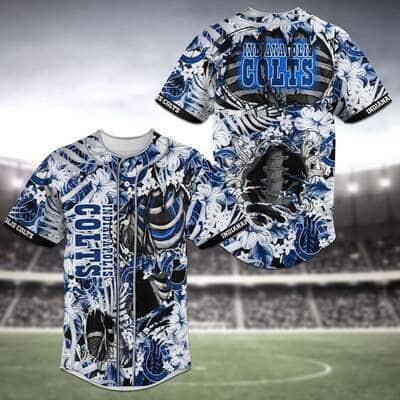 Cool NFL Indianapolis Colts Baseball Jersey Skeleton And Flowers Gift For Dad Cool NFL Indianapolis Colts Baseball Jersey Skeleton And Flowers Gift For Dad