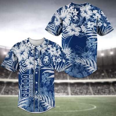 Aloha NFL Indianapolis Colts Baseball Jersey Tropical Flower Best Gift For New Dad Aloha NFL Indianapolis Colts Baseball Jersey Tropical Flower Best Gift For New Dad