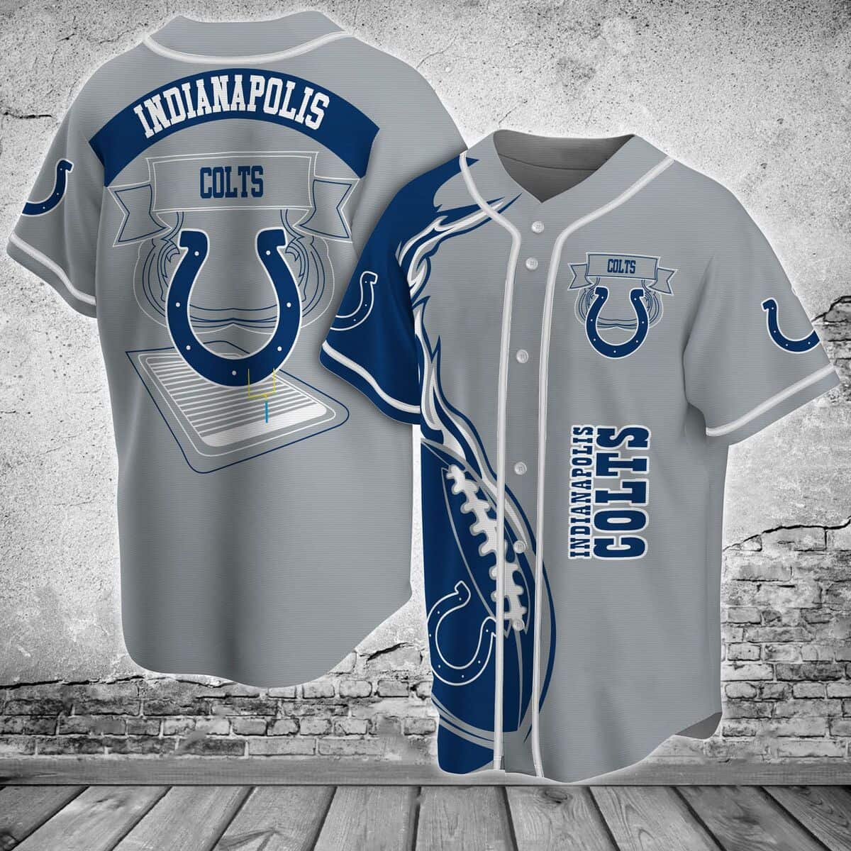 Grey NFL Indianapolis Colts Baseball Jersey Gift For Football Players Grey NFL Indianapolis Colts Baseball Jersey Gift For Football Players