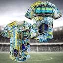 Cool NFL Los Angeles Chargers Baseball Jersey Skeleton And Flowers Gift For Stepdad