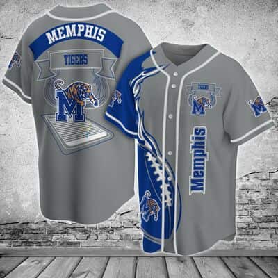 Grey NFL Memphis Tigers Baseball Jersey Football Fire Gift For Friends Grey NFL Memphis Tigers Baseball Jersey Football Fire Gift For Friends