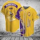 Yellow NFL Minnesota Vikings Baseball Jersey Best Gift For Boyfriend Yellow NFL Minnesota Vikings Baseball Jersey Best Gift For Boyfriend