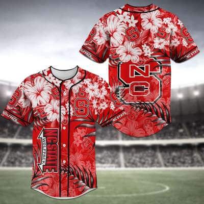 Aloha NCAA NC State Wolfpack Baseball Jersey Tropical Flower Gift For Sporty Husband Aloha NCAA NC State Wolfpack Baseball Jersey Tropical Flower Gift For Sporty Husband