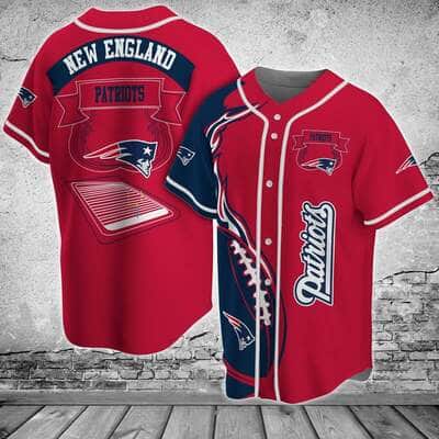 Red NFL New England Patriots Baseball Jersey Gift For Her Red NFL New England Patriots Baseball Jersey Gift For Her