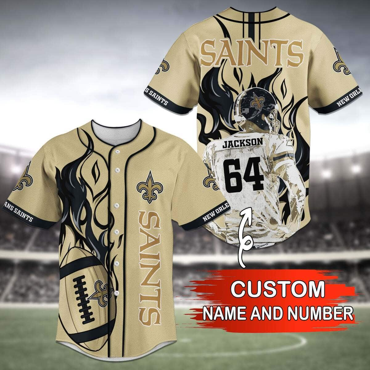 Personalized NFL New Orleans Saints Baseball Jersey Custom Name And Number Gift For Friends