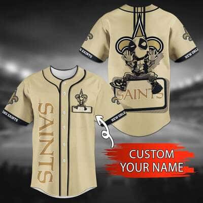 Personalized NFL New Orleans Saints Baseball Jersey Custom Name Gift For Sporty Boyfriend Personalized NFL New Orleans Saints Baseball Jersey Custom Name Gift For Sporty Boyfriend