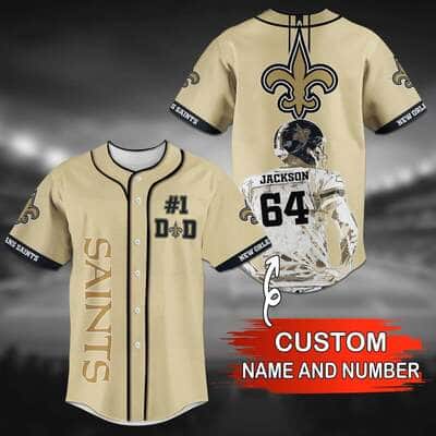Personalized NFL New Orleans Saints Baseball Jersey Custom Name And Numberl Gift For Boyfriend Personalized NFL New Orleans Saints Baseball Jersey Custom Name And Numberl Gift For Boyfriend
