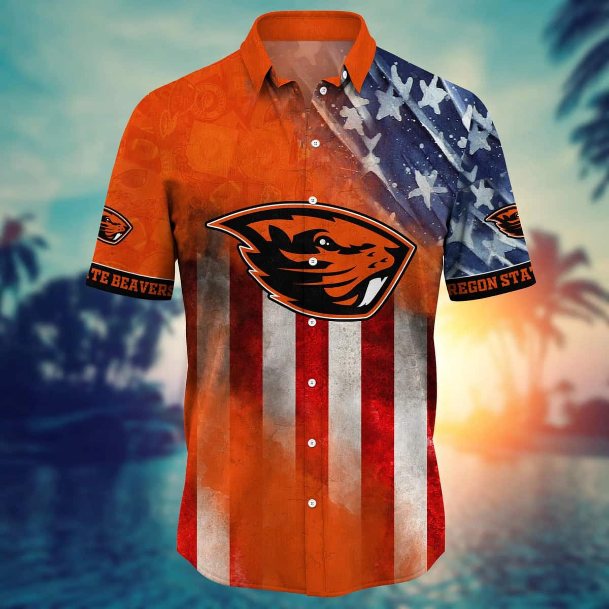 NCAA Oregon State Beavers Hawaiian Shirt Independence Day Happy 4th Of July Gift For Great Dad NCAA Oregon State Beavers Hawaiian Shirt Independence Day Happy 4th Of July Gift For Great Dad