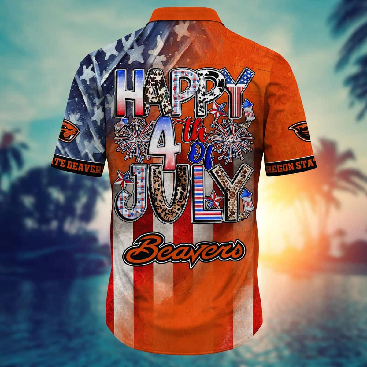 NCAA Oregon State Beavers Hawaiian Shirt Independence Day Happy 4th Of July Gift For Great Dad NCAA Oregon State Beavers Hawaiian Shirt Independence Day Happy 4th Of July Gift For Great Dad