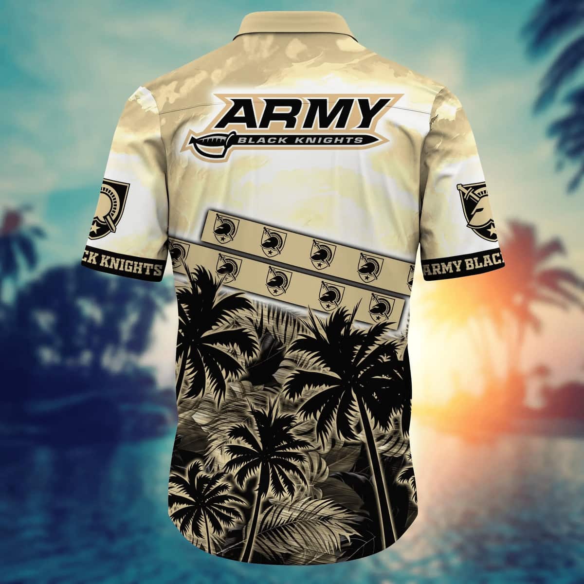 Vintage Aloha NCAA Army Black Knights Hawaiian Shirt Palm Trees Summer Vacation Gift Vintage Aloha NCAA Army Black Knights Hawaiian Shirt Palm Trees Summer Vacation Gift