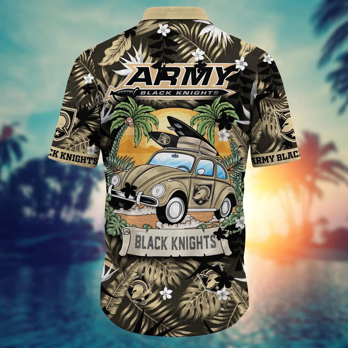 Summer Aloha NCAA Army Black Knights Hawaiian Shirt Palm Leaves Gift For Friends Summer Aloha NCAA Army Black Knights Hawaiian Shirt Palm Leaves Gift For Friends