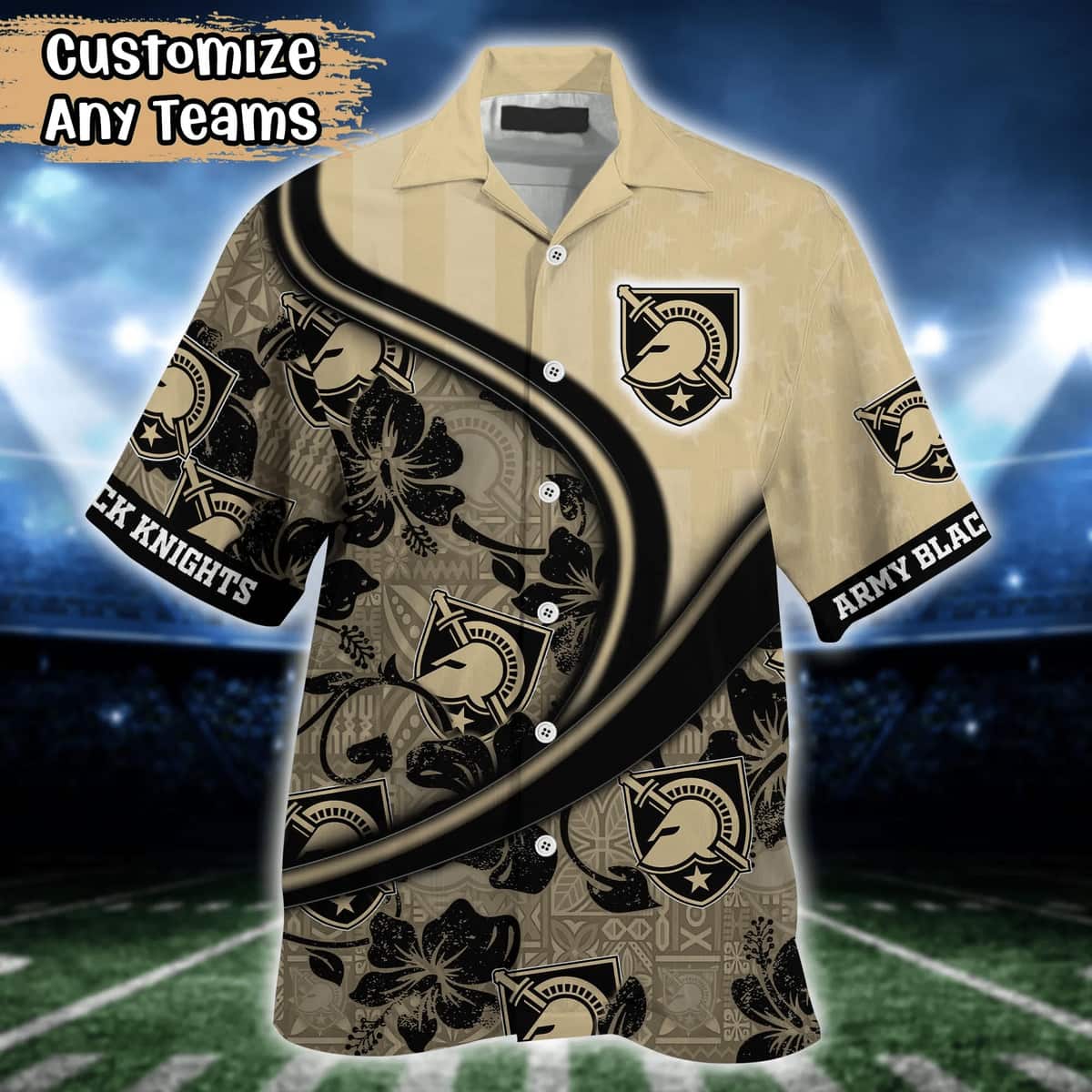 NCAA Army Black Knights Hawaiian Shirt Custom Name Summer Gift For Beach Lovers NCAA Army Black Knights Hawaiian Shirt Custom Name Summer Gift For Beach Lovers