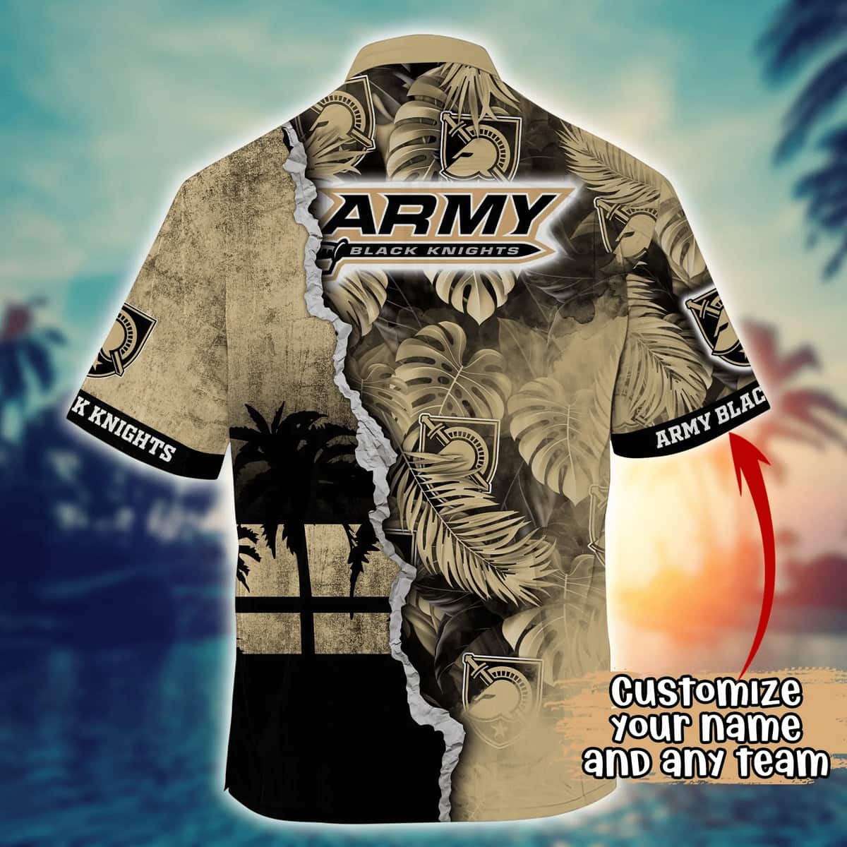 Vintage Aloha NCAA Army Black Knights Hawaiian Shirt Custom Name Gift For Beach Trip Vintage Aloha NCAA Army Black Knights Hawaiian Shirt Custom Name Gift For Beach Trip