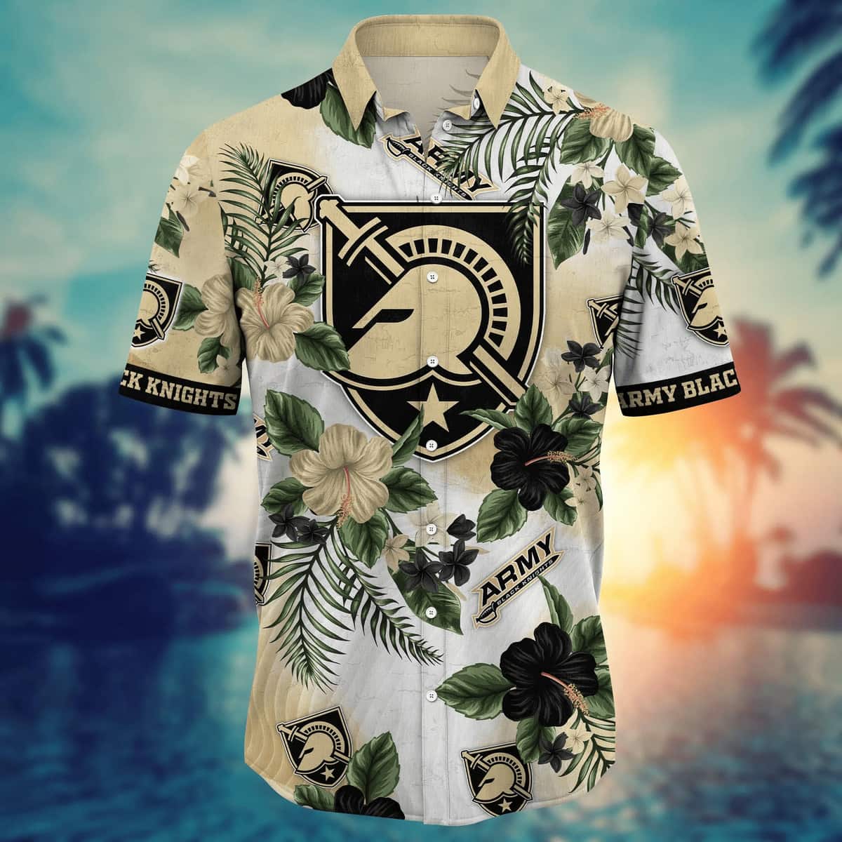 NCAA Army Black Knights Hawaiian Shirt Hibiscus Flowers Gift For Family NCAA Army Black Knights Hawaiian Shirt Hibiscus Flowers Gift For Family
