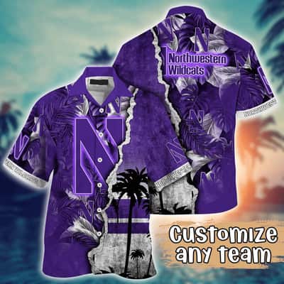 Vintage Northwestern Wildcats NCAA Hawaiian Shirt Custom Name Gift For Beach Lovers