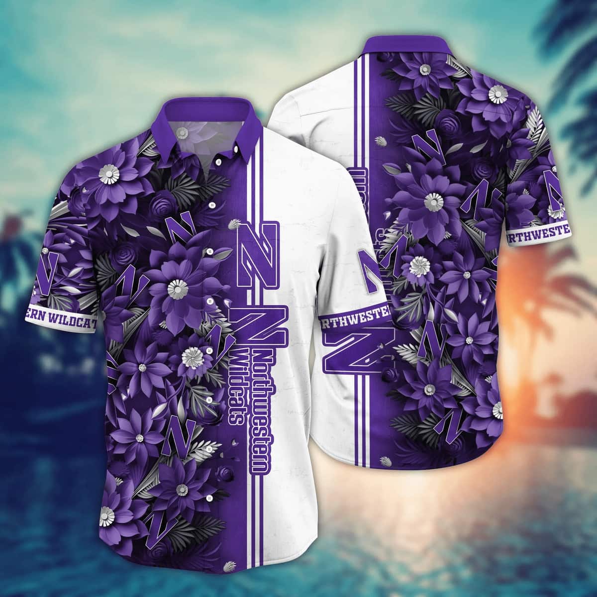Floral Aloha NCAA Northwestern Wildcats Hawaiian Shirt Classic Gift For Boyfriend Floral Aloha NCAA Northwestern Wildcats Hawaiian Shirt Classic Gift For Boyfriend