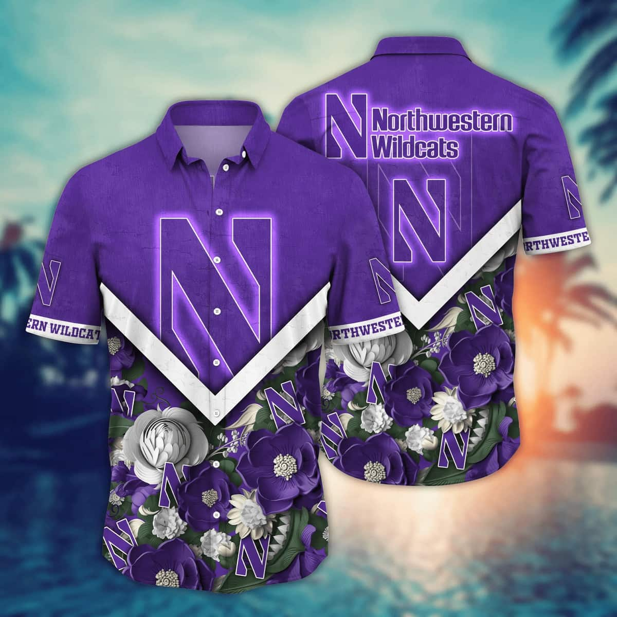 Floral Aloha NCAA Northwestern Wildcats Hawaiian Shirt Trending Gift For Family