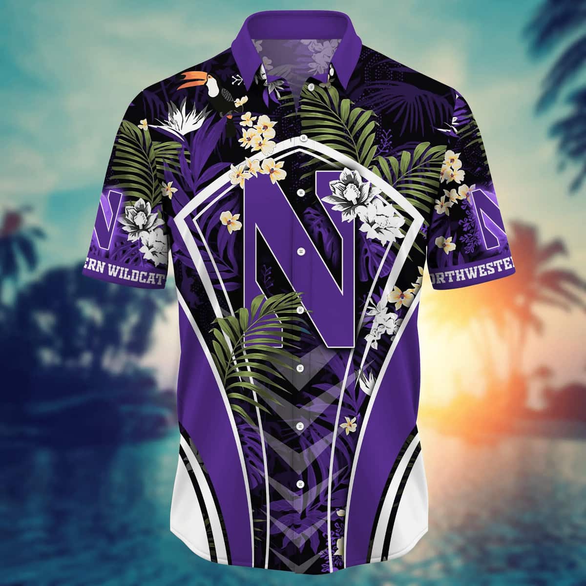 Cool Aloha NCAA Northwestern Wildcats Hawaiian Shirt Tropical Palm Leaves Gift For Friends Cool Aloha NCAA Northwestern Wildcats Hawaiian Shirt Tropical Palm Leaves Gift For Friends