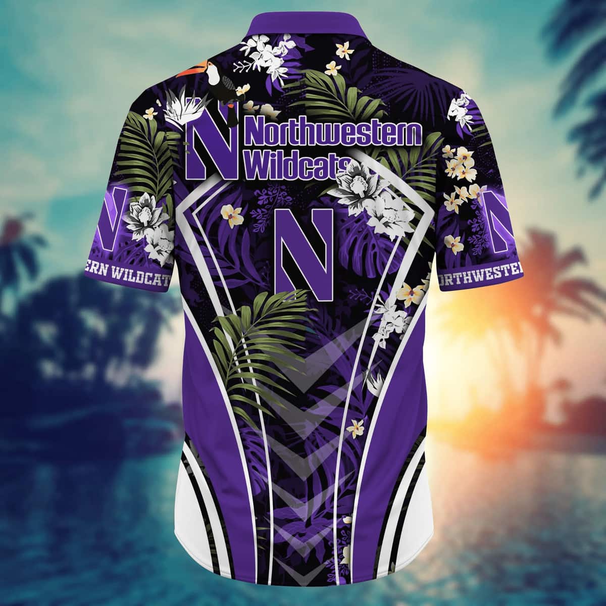 Cool Aloha NCAA Northwestern Wildcats Hawaiian Shirt Tropical Palm Leaves Gift For Friends Cool Aloha NCAA Northwestern Wildcats Hawaiian Shirt Tropical Palm Leaves Gift For Friends