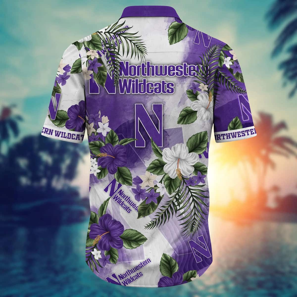 Basic NCAA Northwestern Wildcats Hawaiian Shirt Hibiscus Flowers Gift For Great Dad Basic NCAA Northwestern Wildcats Hawaiian Shirt Hibiscus Flowers Gift For Great Dad