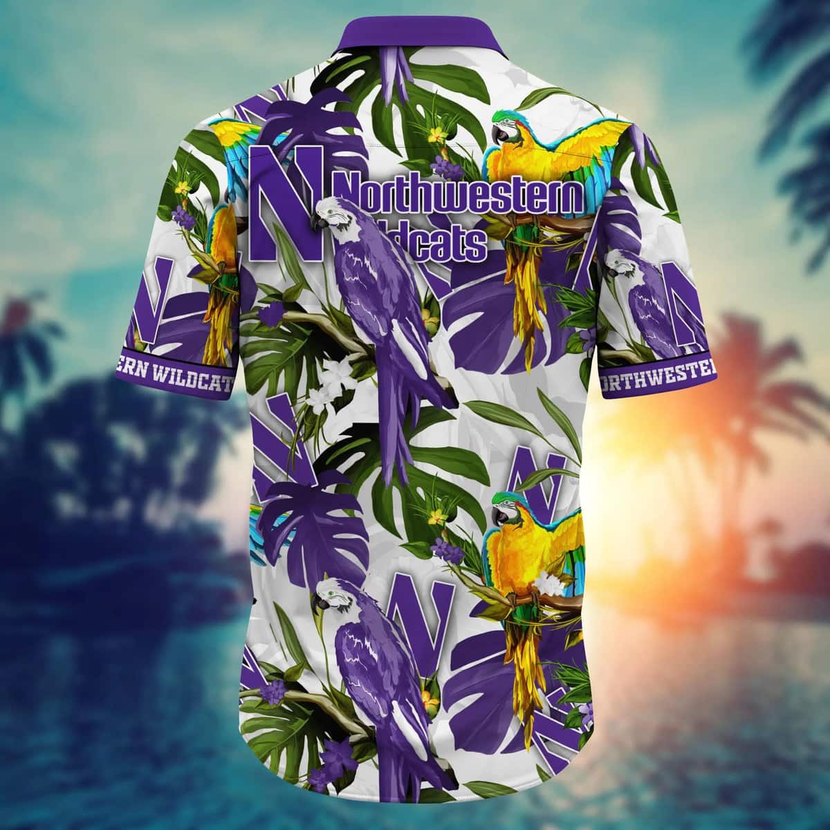 NCAA Northwestern Wildcats Hawaiian Shirt Aloha Flora And Fauna Gift For Family NCAA Northwestern Wildcats Hawaiian Shirt Aloha Flora And Fauna Gift For Family
