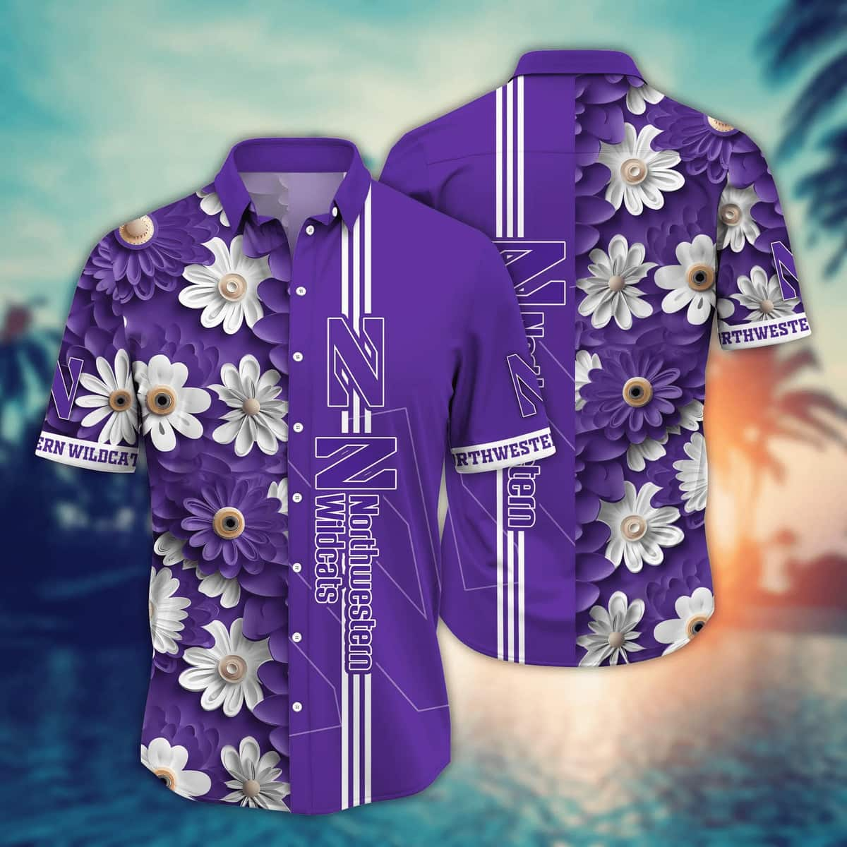 Floral Aloha NCAA Northwestern Wildcats Hawaiian Shirt Best Gift For Friends