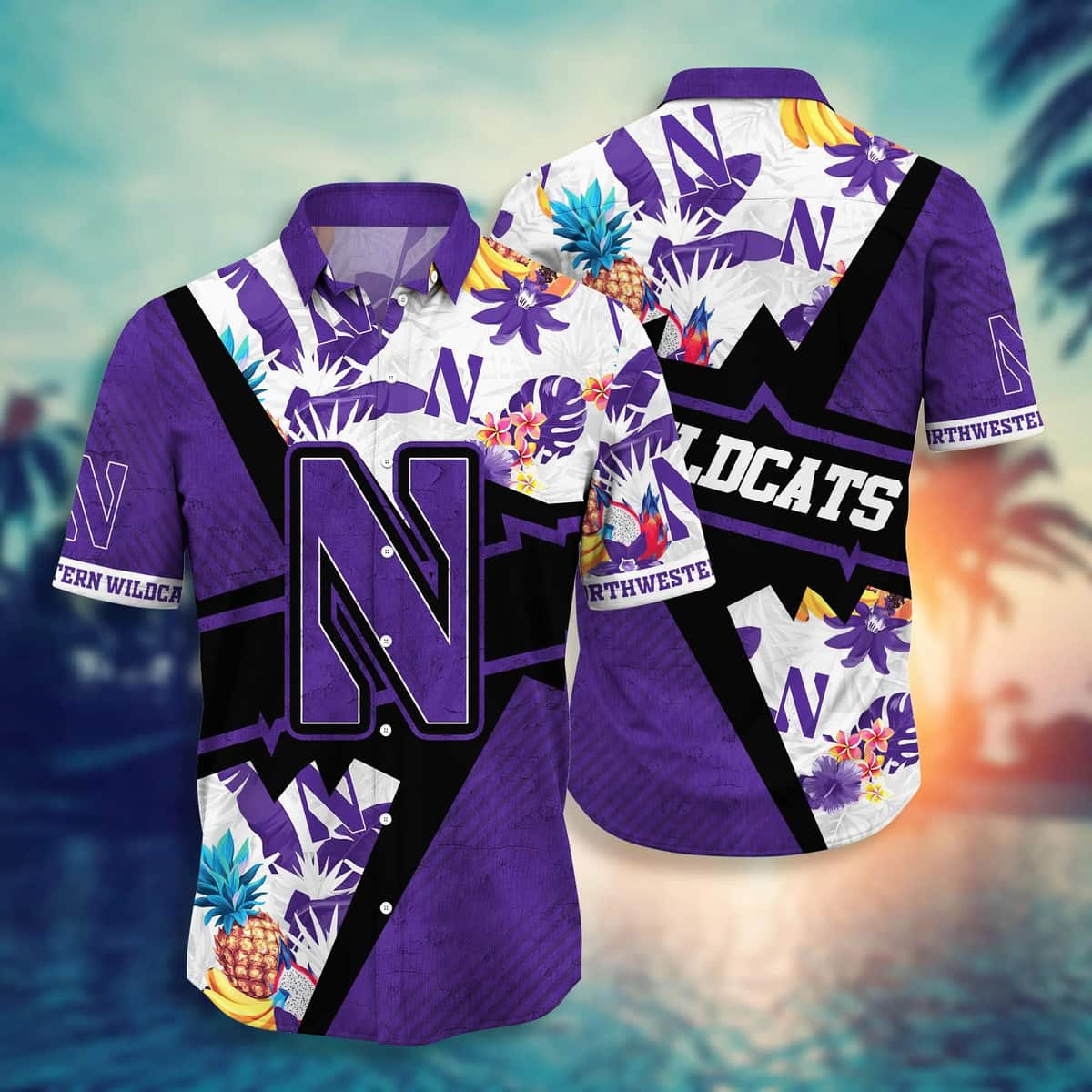 Cool Aloha NCAA Northwestern Wildcats Hawaiian Shirt Tropical Summer Gift For Great Dad