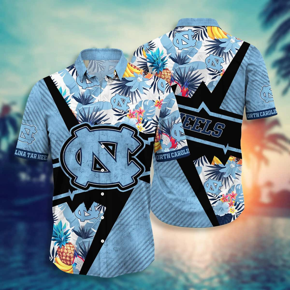 NCAA North Carolina Tar Heels Hawaiian Shirt Tropical Nature Gift For Family