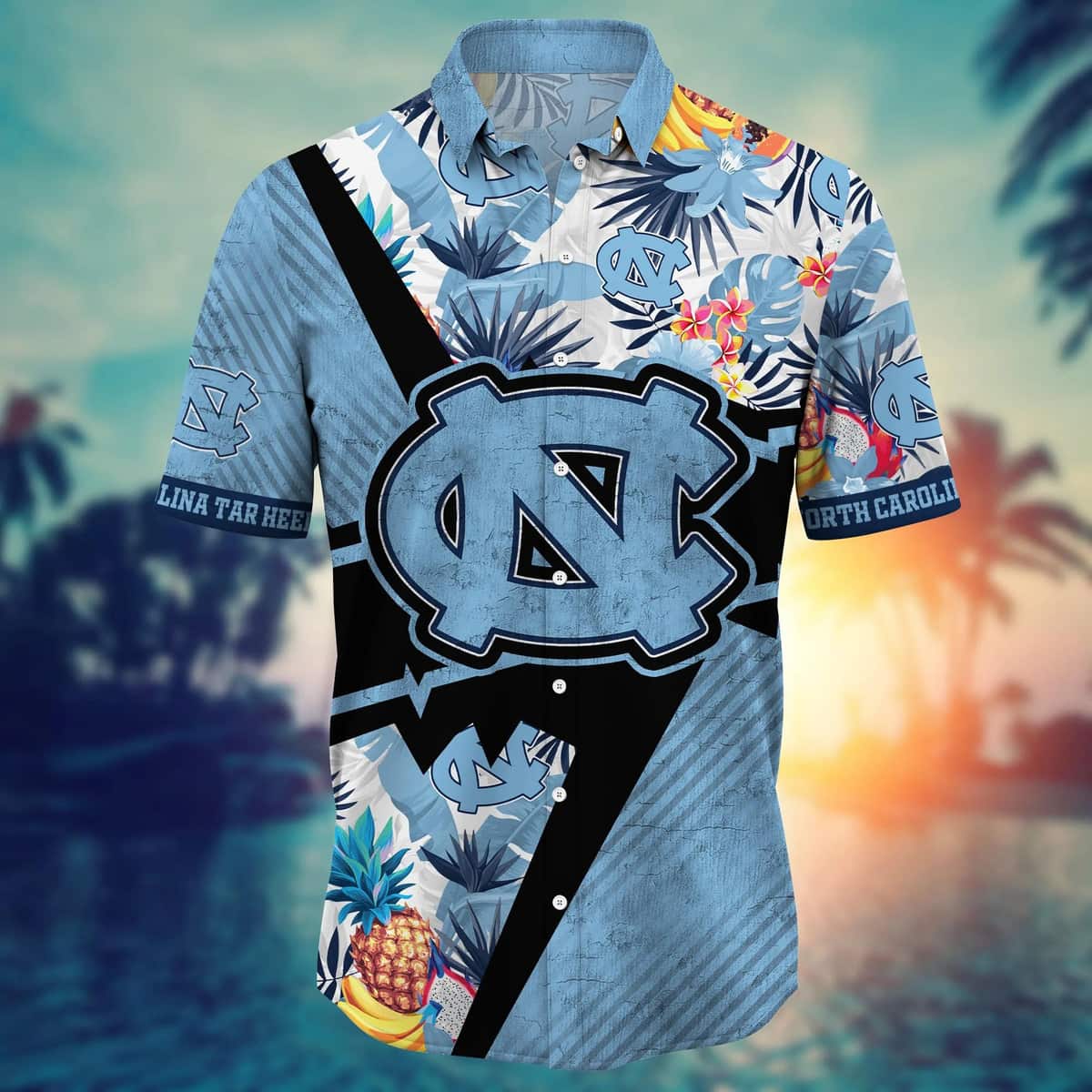 NCAA North Carolina Tar Heels Hawaiian Shirt Tropical Nature Gift For Family NCAA North Carolina Tar Heels Hawaiian Shirt Tropical Nature Gift For Family
