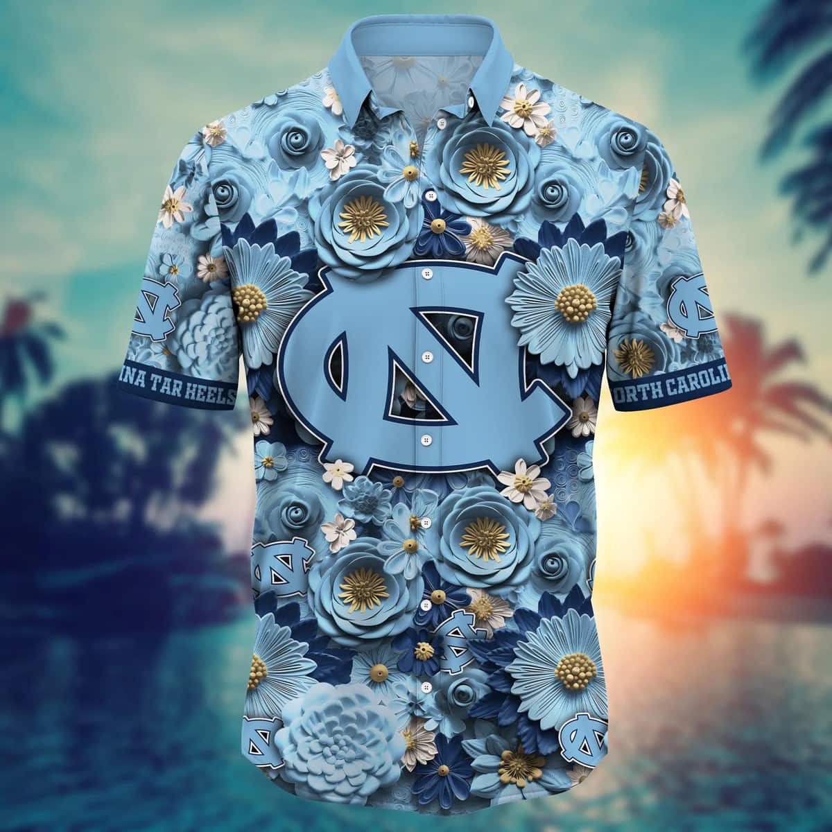 Awesome Aloha NCAA North Carolina Tar Heels Hawaiian Shirt Gift For New Grandpa Awesome Aloha NCAA North Carolina Tar Heels Hawaiian Shirt Gift For New Grandpa