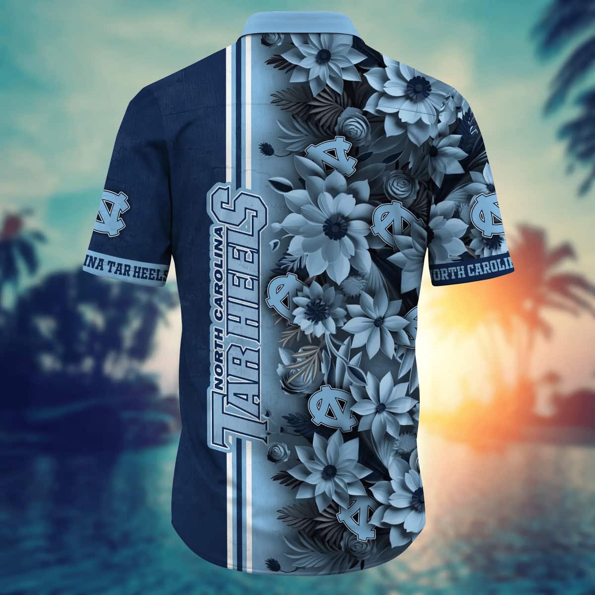 Stylish NCAA North Carolina Tar Heels Hawaiian Shirt Abstract Flower Gift For Son Stylish NCAA North Carolina Tar Heels Hawaiian Shirt Abstract Flower Gift For Son