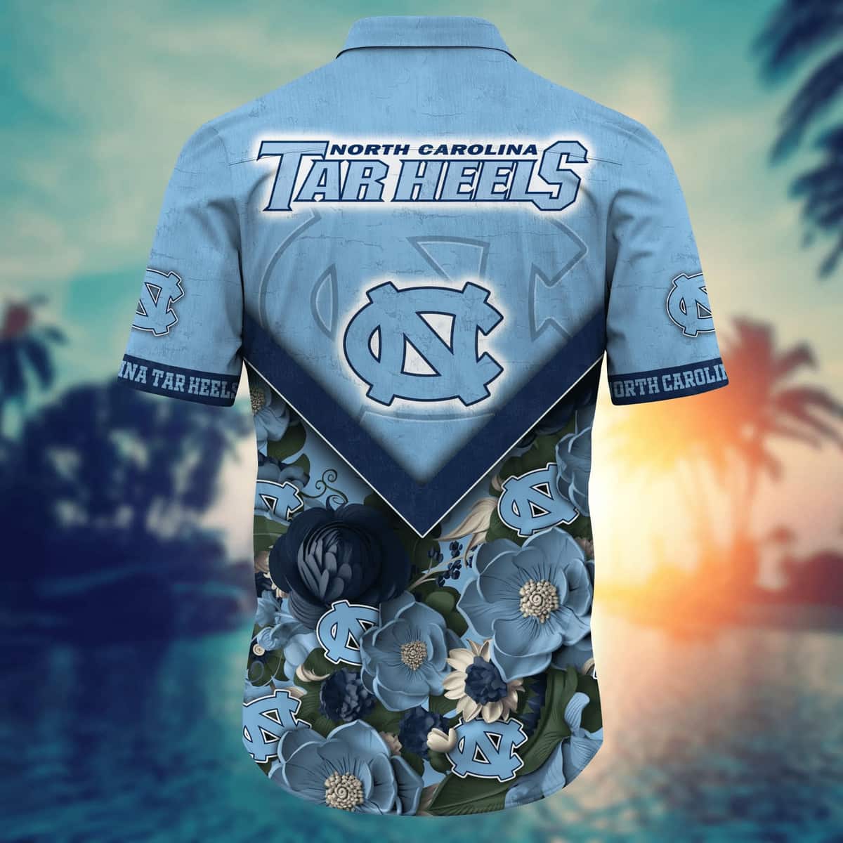 NCAA North Carolina Tar Heels Hawaiian Shirt Abstract Floweret Gift For Cool Dad NCAA North Carolina Tar Heels Hawaiian Shirt Abstract Floweret Gift For Cool Dad