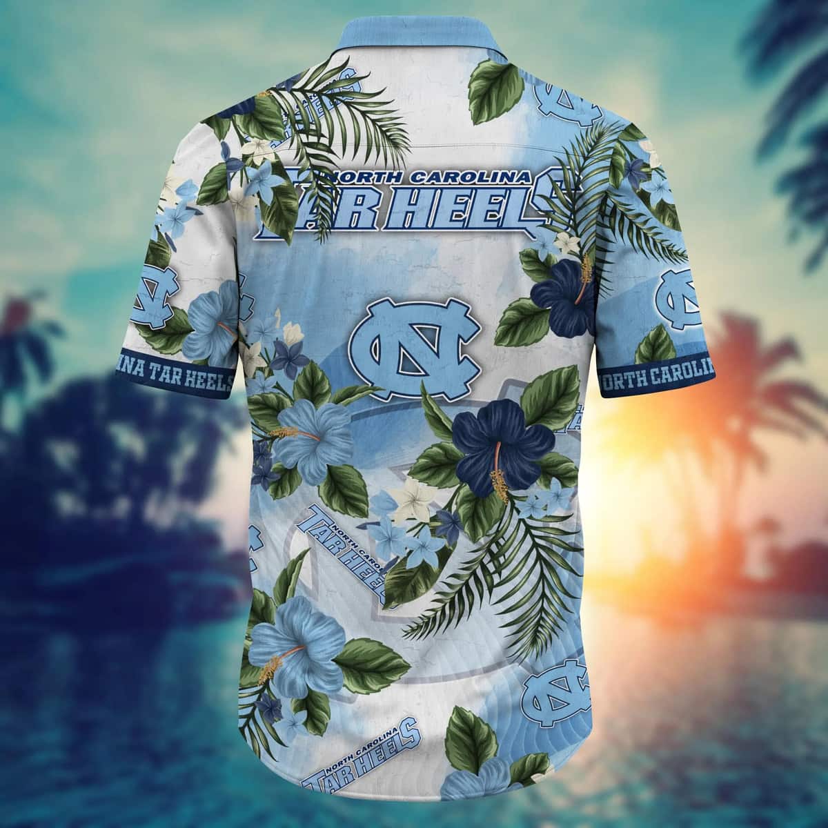 NCAA North Carolina Tar Heels Hawaiian Shirt Hibiscus Flowers Best Gift For Grandpa NCAA North Carolina Tar Heels Hawaiian Shirt Hibiscus Flowers Best Gift For Grandpa