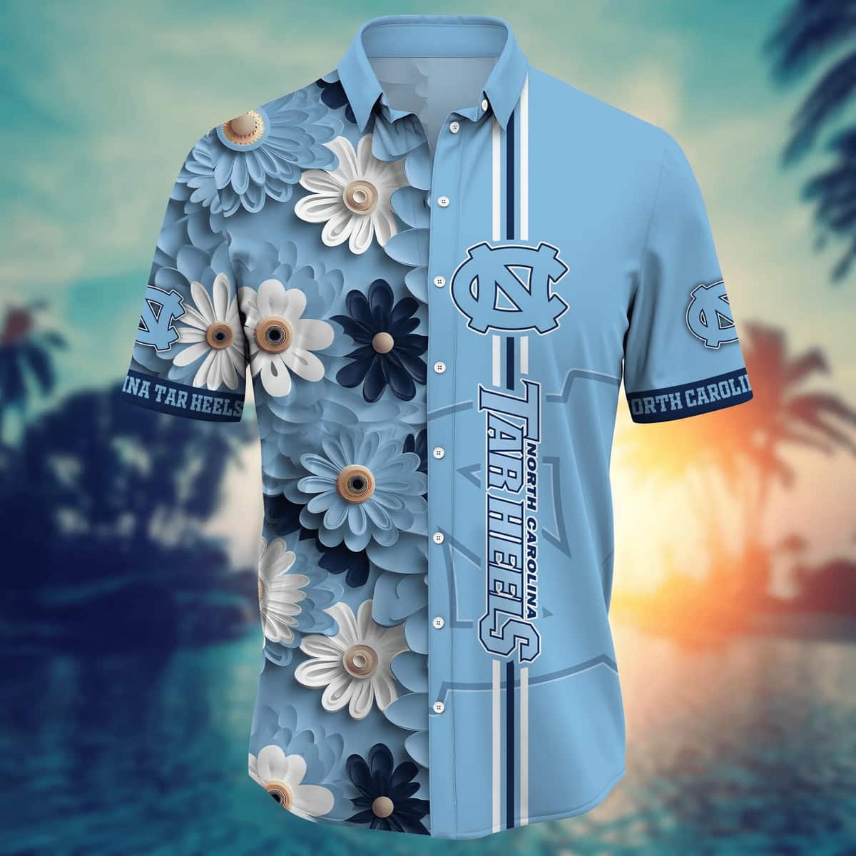 Floral Aloha NCAA North Carolina Tar Heels Hawaiian Shirt Best Gift For New Dad Floral Aloha NCAA North Carolina Tar Heels Hawaiian Shirt Best Gift For New Dad