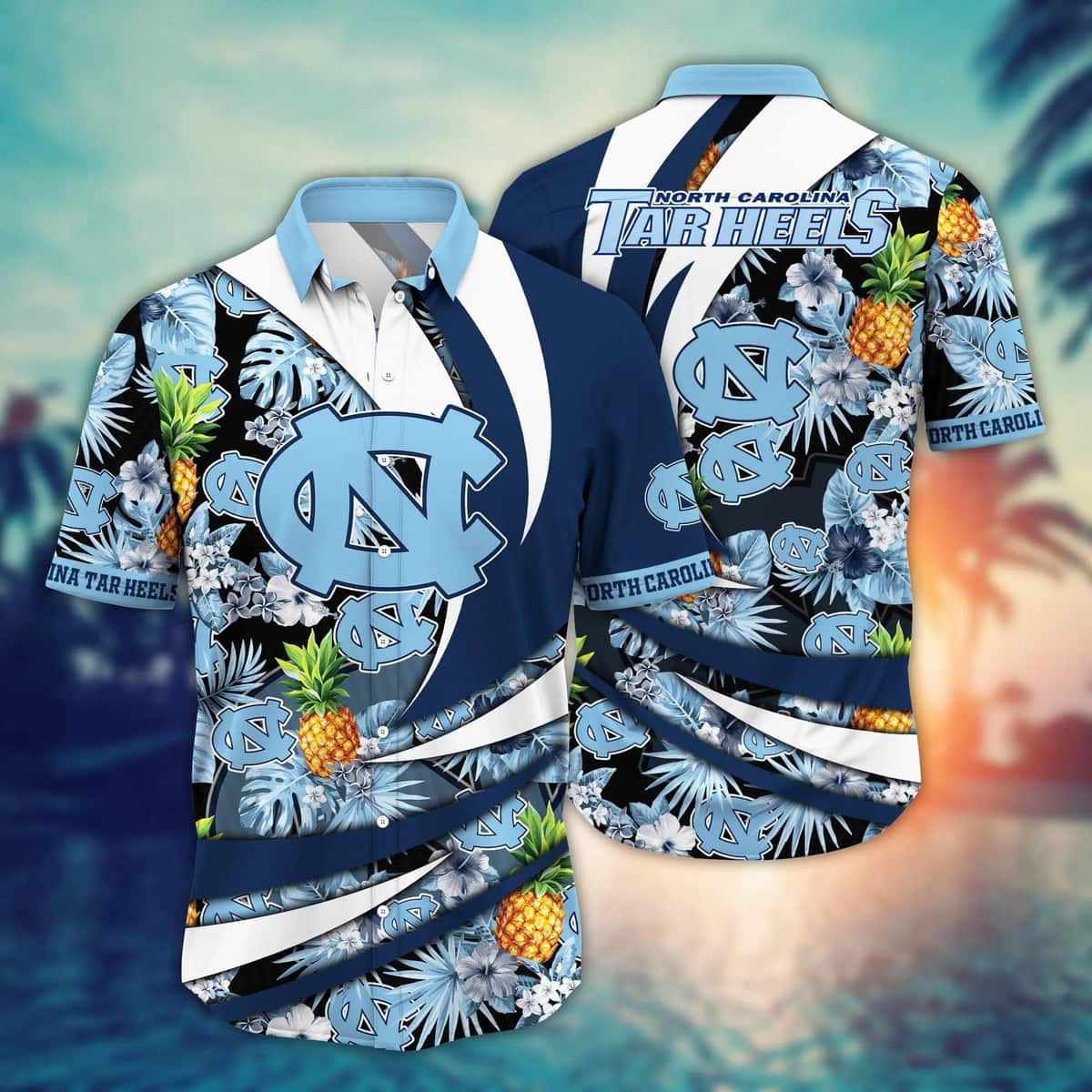 NCAA North Carolina Tar Heels Hawaiian Shirt Aloha Pineapple Cute Gift For Mom